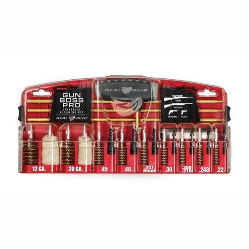Zestaw do czyszczenia Real Avid Gun Boss Pro zawiera wszystkie niezbędne narzędzia do czyszczenia broni w popularnych kalibrach, w solidnej obudowie.