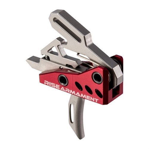 Zaawansowany spust Rise Armament do AR-15 oferuje gładkie 3.5 lb, szybki reset, minimalny ruch oraz precyzyjne wykonanie z wysokiej jakości stali.