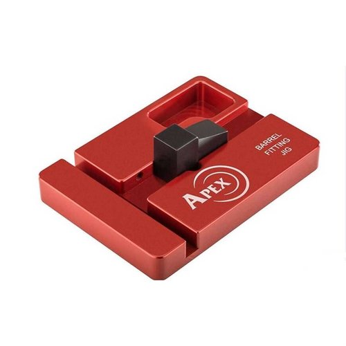 Jig do dopasowywania lufy M&P od Apex Tactical zapewnia stabilną platformę, umożliwiając precyzyjne i łatwe dopasowanie lufy oraz ochronę jej powierzchni.