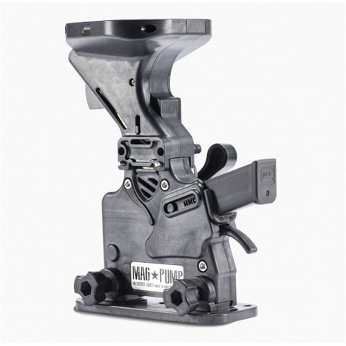 MagPump™ 9mm Handgun Double Stack Magazine Loader pozwala załadować 50 nabojów w mniej niż 1 sekundę, redukując zmęczenie palców i czas ładowania!