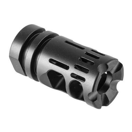 VG6 Gamma 9mm Muzzle Brake znacząco redukuje odrzut, umożliwiając szybsze celowanie i precyzyjniejsze strzały w karabinach kal. 9mm AR-15.