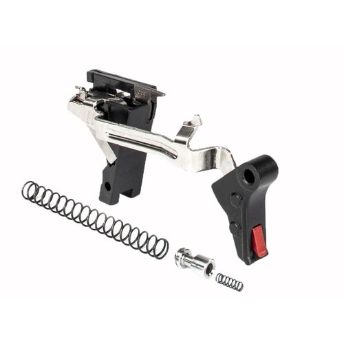 ZEV PRO Flat Face Drop-In Trigger Kit do GLOCK® zapewnia precyzyjny, czystszy i bardziej wytrzymały spust dzięki innowacyjnym rozwiązaniom inżynieryjnym.