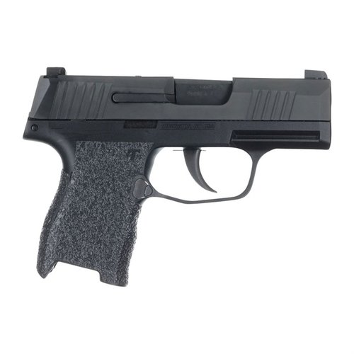 TALON Grips do Sig Sauer P365 oferują pełne pokrycie paneli bocznych, obszaru pod kciukiem, pod osłoną spustu oraz na tylnej części chwytu, zapewniając lepszą kontrolę.