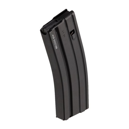 .458 SOCOM MAGAZINES od D&H Industries to wysokiej jakości magazyny aluminiowe w czarnym wykończeniu, dostępne w wersjach 10-rd i 4-rd, idealne do AR-15.
