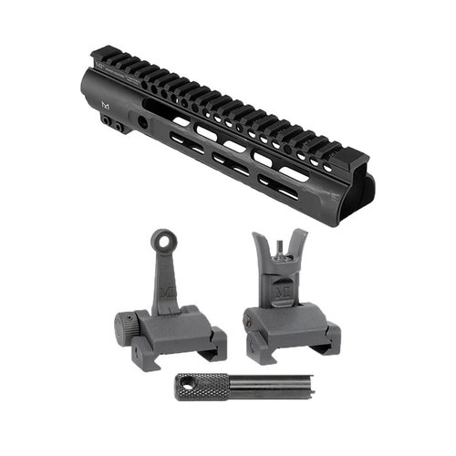 Slim Line Handguard AR-15 z 3 rzędami punktów M-LOK i szyną Picatinny, w zestawie z składanymi przyrządami bojowymi dla lepszej celności.