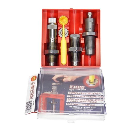 Zestaw 3-dies PACESETTER 6.5 PRC zawiera Full Length Sizing Die, Bullet Seating Die, Factory Crimp Die i więcej, pasuje do wszystkich pras 7/8