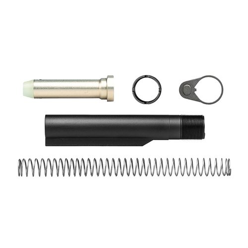 Zestaw AR-15 Carbine Buffer Kit od Aero Precision zawiera rurkę mil-spec, sprężynę, końcówkę i różne ciężary bufora, co pozwala na optymalizację systemu operacyjnego.