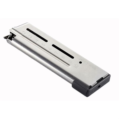 Magazynki Wilson Combat ETM 9mm 1911 zapewniają niezawodność, łatwe ładowanie, mocną konstrukcję oraz doskonałe działanie z różnymi rodzajami amunicji.