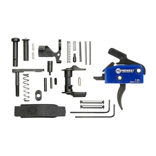 Zwiększ precyzję strzałów dzięki Enhanced Drop-In Curved Trigger od Midwest Industries; 3,5 lb, gładki spust, łatwy montaż i minimalny ruch nadmiarowy.