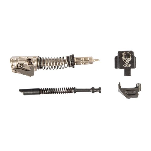 Zestaw GGP Slide Completion Kit zawiera wszystkie niezbędne części do montażu zamka, kompatybilny z 9mm GGP320 oraz SIG OEM 320 Full-Size, Compact i Carry.