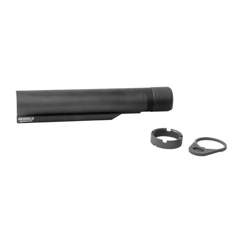Premium Buffer Tube Geissele wykonany z aluminium 7075-T6, zgodny z mil-spec, 6 pozycji, lekki (3.7oz) i kompatybilny z większością kolb AR-15.