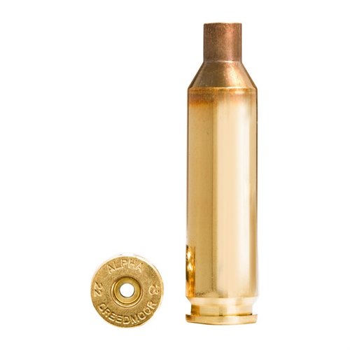 22 Creedmoor Brass od Alpha Munitions zapewnia optymalną żywotność kieszeni na spłonki i doskonałą wydajność przy dużych prędkościach, idealna do strzelania do szkodników.