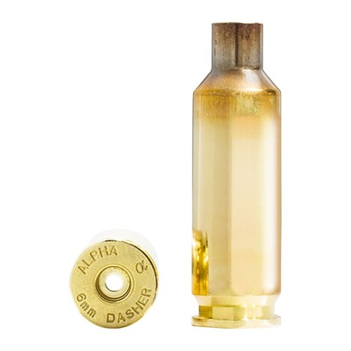 Alpha Munitions 6mm Dasher Brass oferuje zwiększoną pojemność, długą żywotność kieszeni na spłonki oraz wysoką precyzję, idealna dla strzelców Benchrest i Precision Long Range.