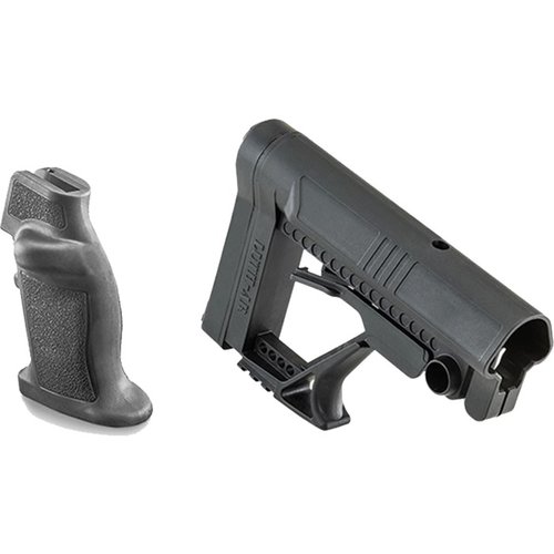 MBA-5 Buttstock to lekki, regulowany kolba z wygodnym podparciem policzka, a Chubby Grip zapewnia ergonomiczną chwytność i precyzyjny kontrolę spustu.