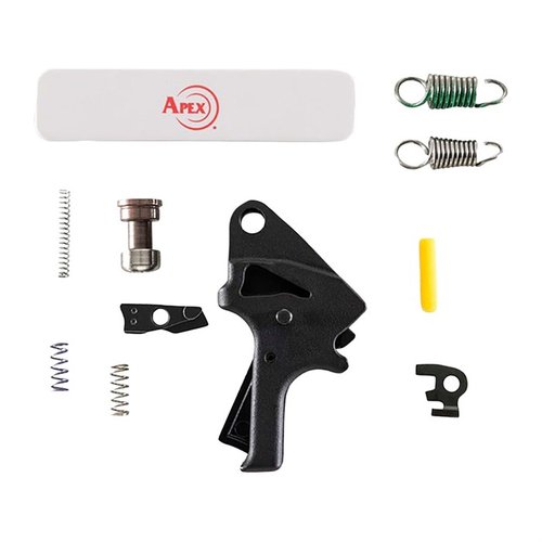 Zestaw Apex Forward Set Trigger Kit do M&P M2.0 zapewnia gładki i krótki spust, redukując ciężar spustu o 2 lbs oraz podróż spustu o 40%.