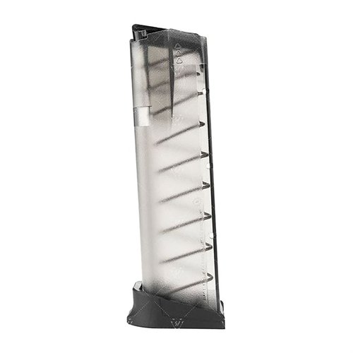 Magazynek Strike Industries do GLOCK™ G17 (9mm) o pojemności 17+ nabojów, przezroczysta obudowa, zwiększona siła sprężyny i łatwe rozpoznawanie kierunku przy ładowaniu.