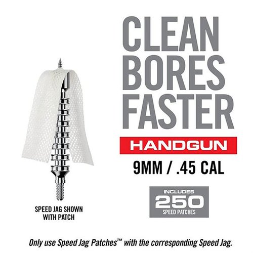 BORE-MAX Speed Jag Patches zapewniają szybsze i łatwiejsze czyszczenie lufy, skutecznie wchłaniając zanieczyszczenia dzięki syntetycznemu materiałowi.