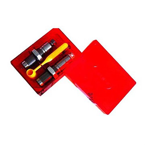 Zestaw 2-die RIFLE .41 SWISS PACESETTER zawiera die do pełnego wymiaru, die do osadzania pocisków, uniwersalny uchwyt, miarkę do proszku i instrukcje.