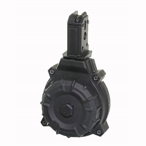 Pro Mag CZ Scorpion Drum Magazine wykonany z wytrzymałego polimeru Zytel, pomieści 50 nabojów 9mm, zapewniając dłuższy czas strzelania i niezawodność.