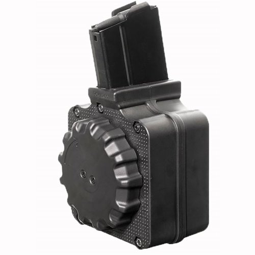 Magazynek bębnowy Pro Mag do Springfield M1A/M14 pomieści 50 nabojów .308 Win, wykonany z wytrzymałego polimeru Zytel, zapewniając niezawodność i trwałość.