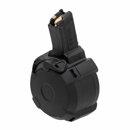 Magpul PMAG D-50 MP to lekki, wytrzymały magazyn bębnowy na 50 nabojów do HK94/MP5, z wskaźnikiem liczby nabojów i łatwym dostępem do czyszczenia.