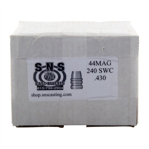 .44 CALIBER CAST PISTOL BULLETS od SNS to precyzyjne pociski o twardości 18 Brinnella, wykonane z wysokiej jakości stopu 92% ołowiu, 6% antymonu i 2% cyny.