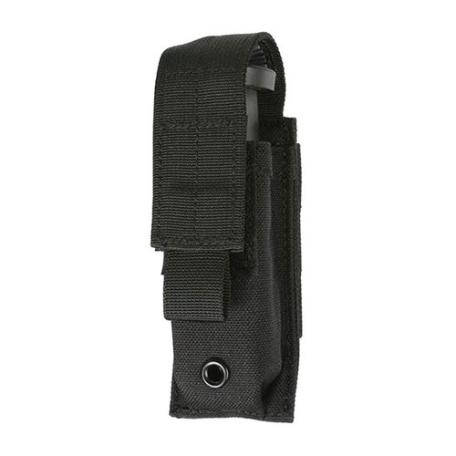 Magazynek Blackhawk Single Pistol Mag Pouch wykonany z wytrzymałego nylonu 500 denier zapewnia bezpieczne przechowywanie magazynka w każdym miejscu na sprzęcie taktycznym.