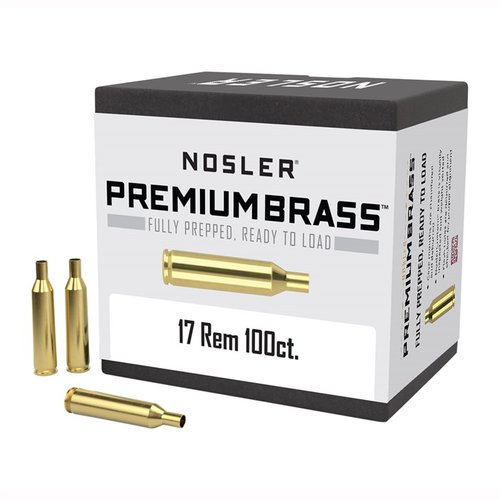 Nosler 17 REMINGTON PREMIUM BRASS to w pełni przygotowane, ręcznie sprawdzone i sortowane na wagę łuski, zapewniające maksymalną dokładność i trwałość.