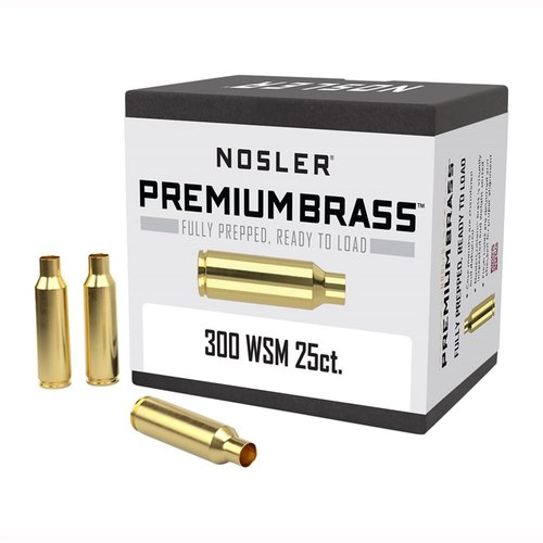 Nosler 300 WSM BRASS CASE to wysokiej jakości produkt dla ręcznych loaderów. Starannie sortowane, deburred, z precyzyjnym dopasowaniem i oznaczeniem Nosler.