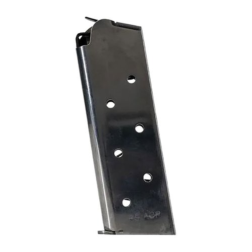 Magazynek 1911 GOVERNMENT/COMMANDER 7-RD SS zapewnia niezawodność i wydajność, idealny do modeli .45 i 10mm Gold Cup, zapewniając doskonałą obsługę.