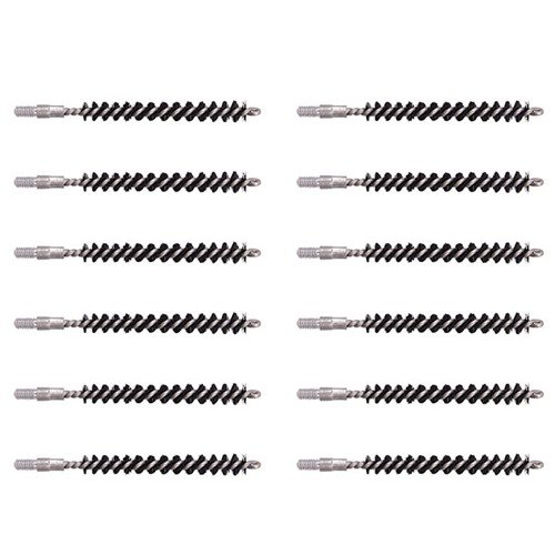 Szczotki bore brush Copper Eliminator z nylonowymi włóknami i aluminiowymi elementami eliminują fałszywe oznaki zanieczyszczenia miedzią, skutecznie czyszcząc lufę.