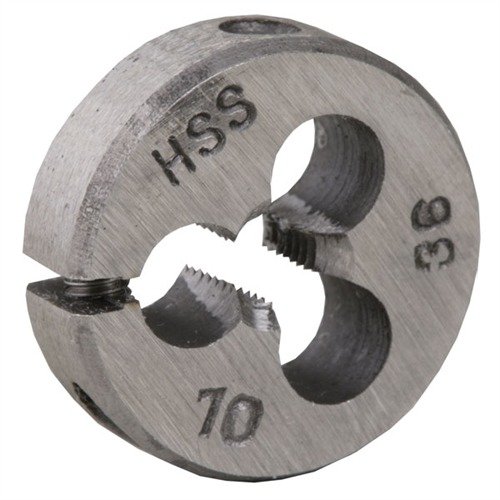 Wysokiej jakości WIRE GAUGE CARBON DIES od Brownells zapewniają precyzyjne gwintowanie, trwałość oraz łatwe usuwanie złamanych fragmentów dzięki stali węglowej.