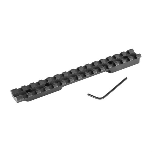 Jednoczęściowy montaż Picatinny 20 MOA od EGW zapewnia elastyczność montażu, trwałość dzięki anodowaniu i nie przeszkadza w używaniu fabrycznych przyrządów.