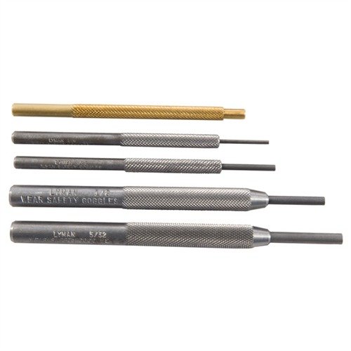 Zestaw PISTOL PUNCH SET od LYMAN zawiera pięć wytrzymałych wbijaków, które zapewniają precyzyjne rozkładanie i składanie pistoletów bez ryzyka zarysowań.