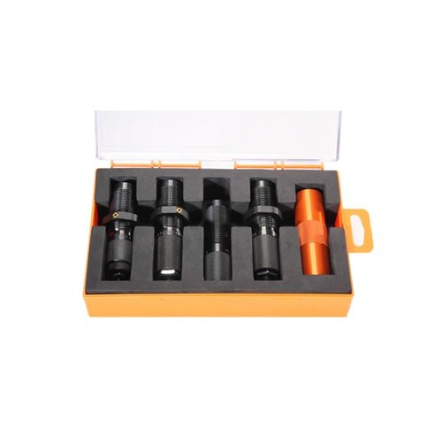 Zestaw Lyman MSR Die Set do .450 Bushmaster zapewnia precyzyjne ładowanie, mały rozmiar bazowy dla lepszego podawania i mocny taper crimp dla stabilności.