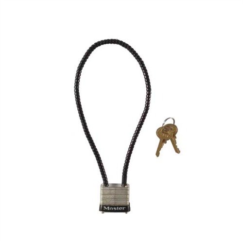 Zamek GUNLOCK od MASTER LOCK to kalifornijska zatwierdzona ochrona dla prawie każdej broni, z wytrzymałym stalowym kablem i unikalnym kluczem.