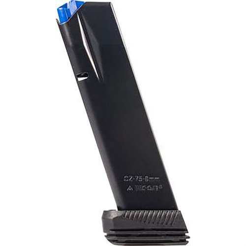 Magazynek MEC-GAR CZ 75B 9MM wykonany z certyfikowanej stali węglowej, trwały dzięki spawaniu TIG i obróbce cieplnej, pojemność 19 rdzeni.