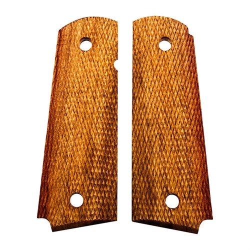 Oryginalne uchwyty z mahoniu filipińskiego, piękne, głęboko czerwono-brązowe, idealne dla osób z mniejszymi dłońmi, pasują do modeli 1911 Auto.