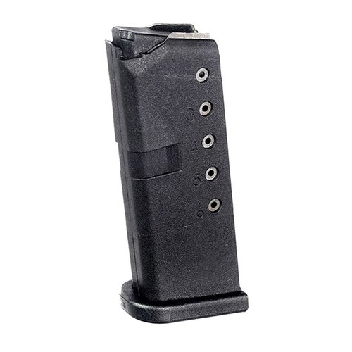 Magazynek POLYMER 9MM do Glock® 43, z wytrzymałego Zytel polymer, zwiększa czas strzelania dzięki pojemności 50 nabojów, z stalowym wkładem i sprężyną ze stali nierdzewnej.