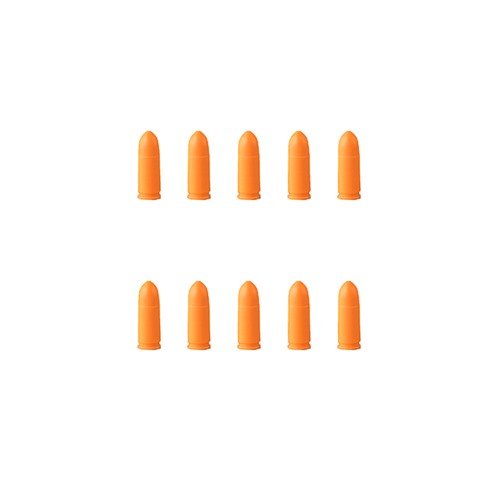 Wysokiej jakości plastikowe naboje treningowe SAF-T-TRAINERS w kolorze pomarańczowym, idealne do ćwiczeń, zapewniające bezpieczeństwo i łatwość w identyfikacji.