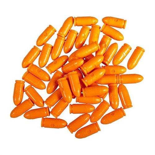 Jasno kolorowe plastikowe naboje SAF-T-TRAINERS zapewniają bezpieczeństwo w trakcie treningów, eliminując ryzyko pomylenia ich z nabojami bojowymi.