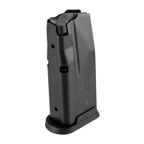 Magazynek SIG Sauer P365 9mm 10RD to oryginalny zamiennik, wykonany z wytrzymałej stali, z funkcjonalnym designem i idealnym dopasowaniem do pistoletu P365.