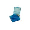 MTM CASE-GARD FLIP TOP PISTOL AMMO BOX 9MM-380 ACP 100 ROUND BLUE