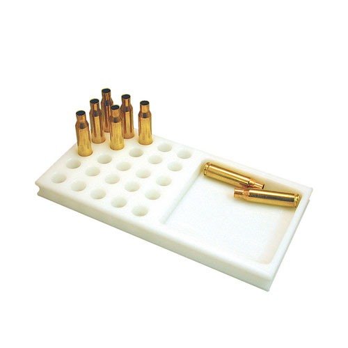 Blok ładowania SINCLAIR z wytrzymałego polietylenu, łatwy do czyszczenia, z 25 otworami i uchwytami dla pewnego chwytu, idealny dla strzelców sportowych.