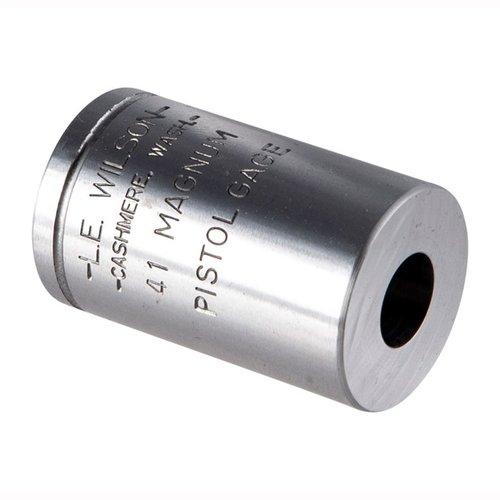 Gauges WILSON PISTOL MAX umożliwiają precyzyjne pomiary wymiarów łuski, co zapobiega nadmiernemu zmniejszaniu i zapewnia dokładność w ładowaniu amunicji.