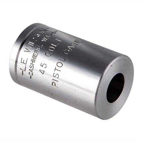 WILSON PISTOL MAX GAGE 45 COLT umożliwia precyzyjne pomiary wymiarów łuski, co zapobiega nadmiernemu powiększaniu broni i ułatwia ustawianie die.