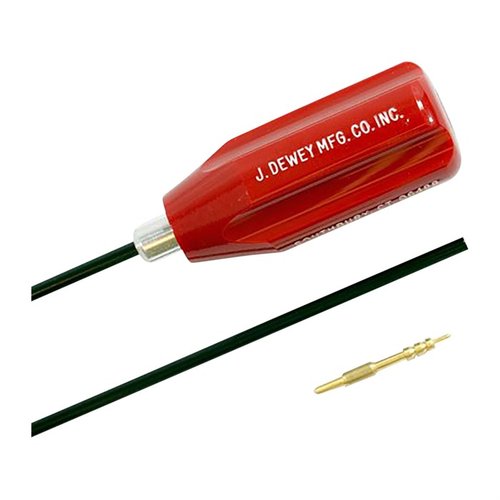 Rury czyszczące Dewey .17 cal, stal nierdzewna, 18 cali, z żeńskim gwintem 5-40, idealne dla strzelców sportowych, z dołączonym adapterem i jagiem.