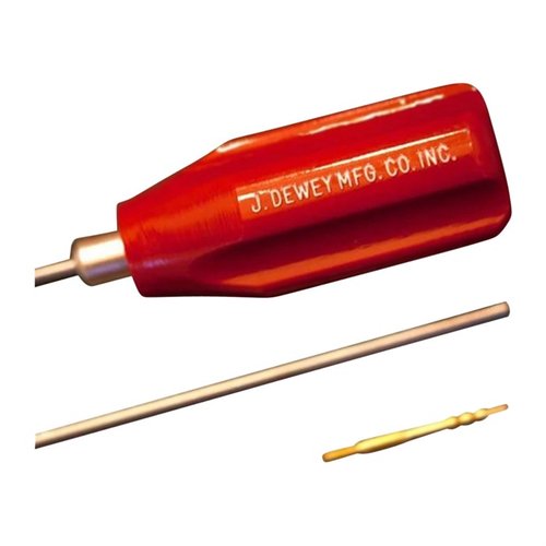 Rury czyszczące Dewey 20 cal, wykonane ze stali nierdzewnej, idealne do broni .22, z dołączonym adapterem do szczotek i jagiem, zapewniają trwałość i precyzję.