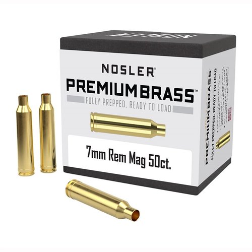 Nosler 7MM REMINGTON MAGNUM PREMIUM BRASS to w pełni przygotowany i gotowy do załadunku mosiądz, który zapewnia maksymalną precyzję i niezawodność.