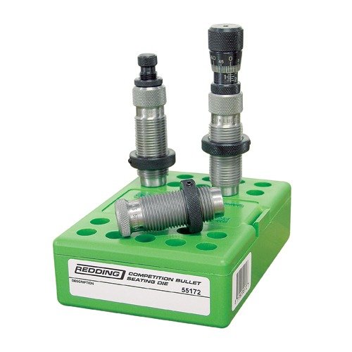 Zestaw COMPETITION PRO 3-DIE SET 38-40 WCF od Redding zapewnia precyzyjne dopasowanie pocisku, dzięki die z serii 91000 oraz Profile Crimp Die dla lepszego crimpowania.